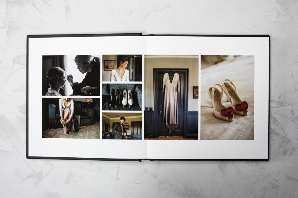 Printed wedding photos and put into a luxury wedding album