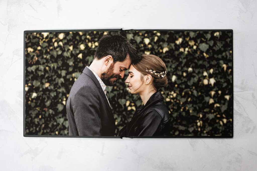 Printed wedding photos and put into a luxury wedding album